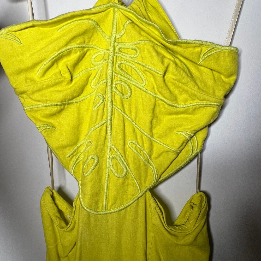 Farm Rio Monstera Linen Midi Dress Size Large - Picture 7 of 9